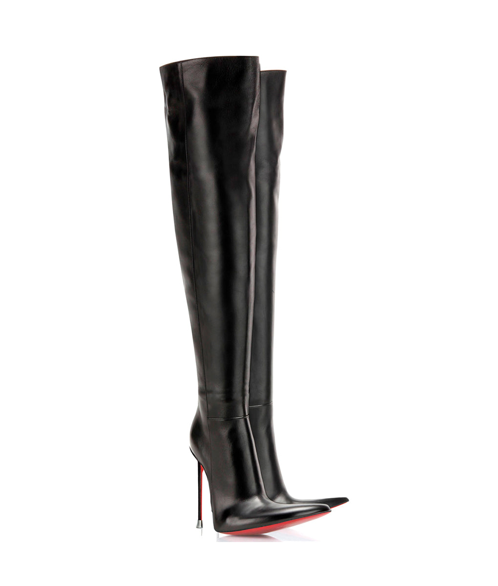 Dassel 125 Black · Charlotte Luxury Boots · Luxury High Heel Pointy Boots · Di Marni - Vicenzo Rossi · Custom made · Made to measure · Luxury Over Knee High Heel Boots · Boots