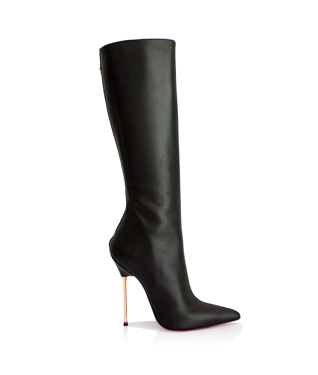 Kamia Black · Charlotte Luxury Boots · Luxury High Heel Knee high Boots · Cq Couture · Custom Made · Made to measure · Luxury High Heel Knee High Boots · Boots