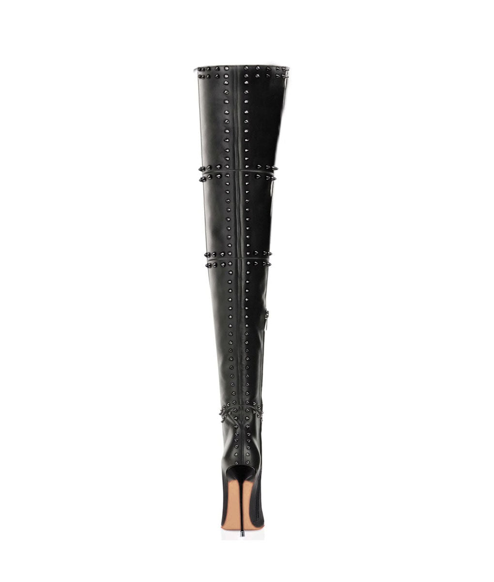 Ahrein 120 Black · Charlotte Luxury Boots · Luxury High Heel Pointy Boots · Di Marni · Custom made · Made to measure · Luxury OTK Thigh High Heel Boots · Boots