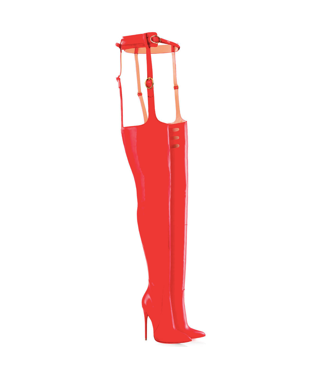 Adaia 120 Red · Charlotte Luxury High Heels Boots · Ada de Angela Boots  · High Heels Boots · Luxury Boots · Thigh High Boots · Stiletto · Leather Boots