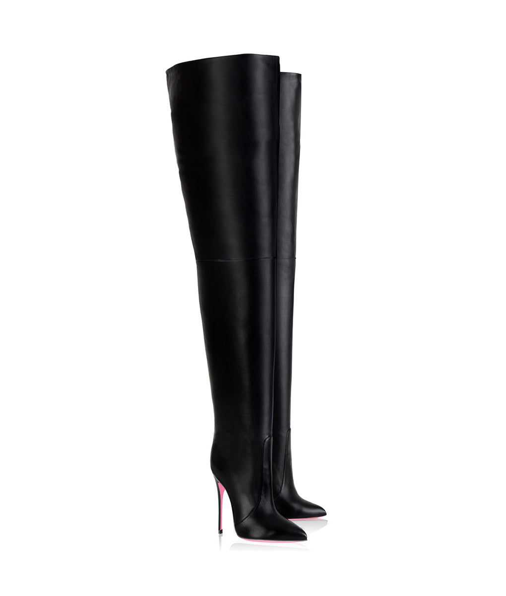 Bunda 120 Black  · Charlotte Luxury High Heels Boots · Ada de Angela Boots  · High Heels Boots · Luxury Boots · Thigh High  Knee Boots · Stiletto · Leather Boots