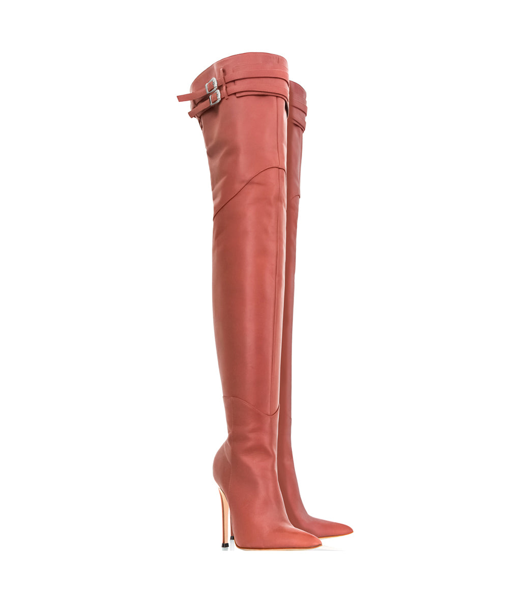 Dalina 115 English Tan · Charlotte Luxury Boots · Luxury High Heel Over Knee Boots · Cq Couture · Custom Made · Made to measure · Luxury High Heel Thigh High Boots · Boots