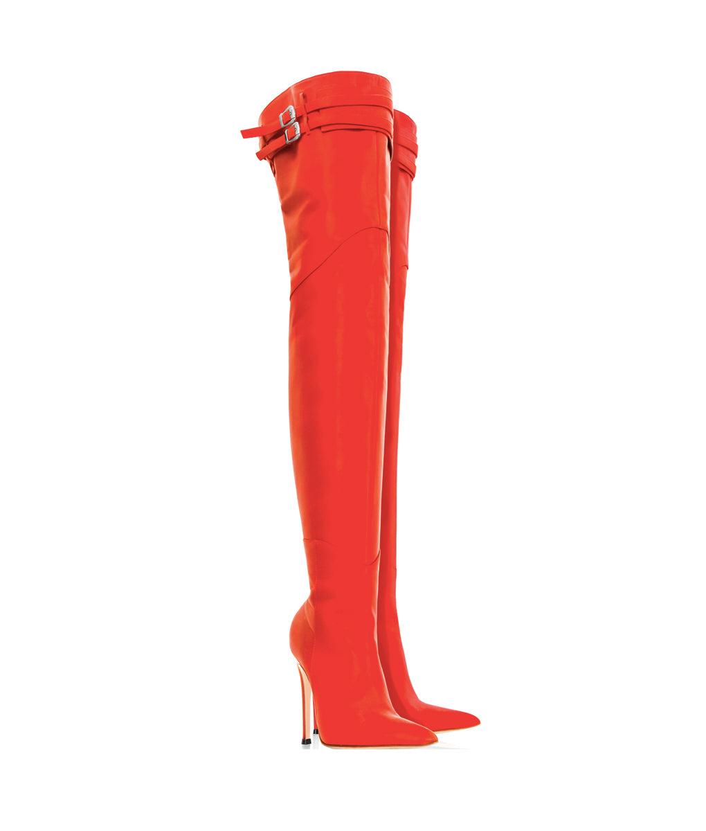 Dalina 115 Red · Charlotte Luxury Boots · Luxury High Heel Over Knee Boots · Cq Couture · Custom Made · Made to measure · Luxury High Heel Thigh High Boots · Boots