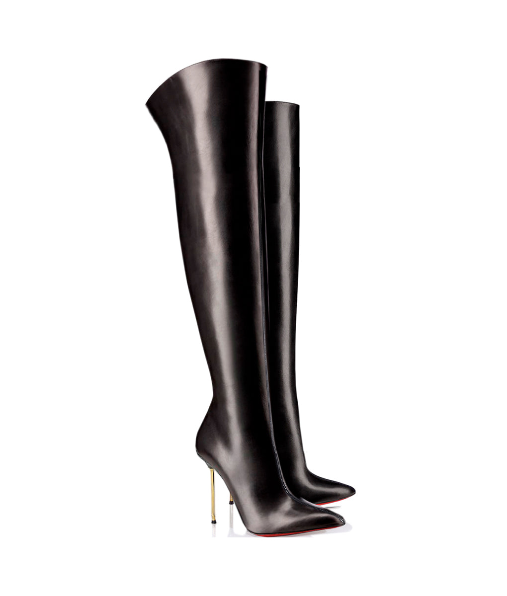 Dania 115 Black · Charlotte Luxury Boots · Luxury High Heel Over Knee Boots · Cq Couture · Custom Made · Made to measure · Luxury High Heel Thigh High Boots · Boots