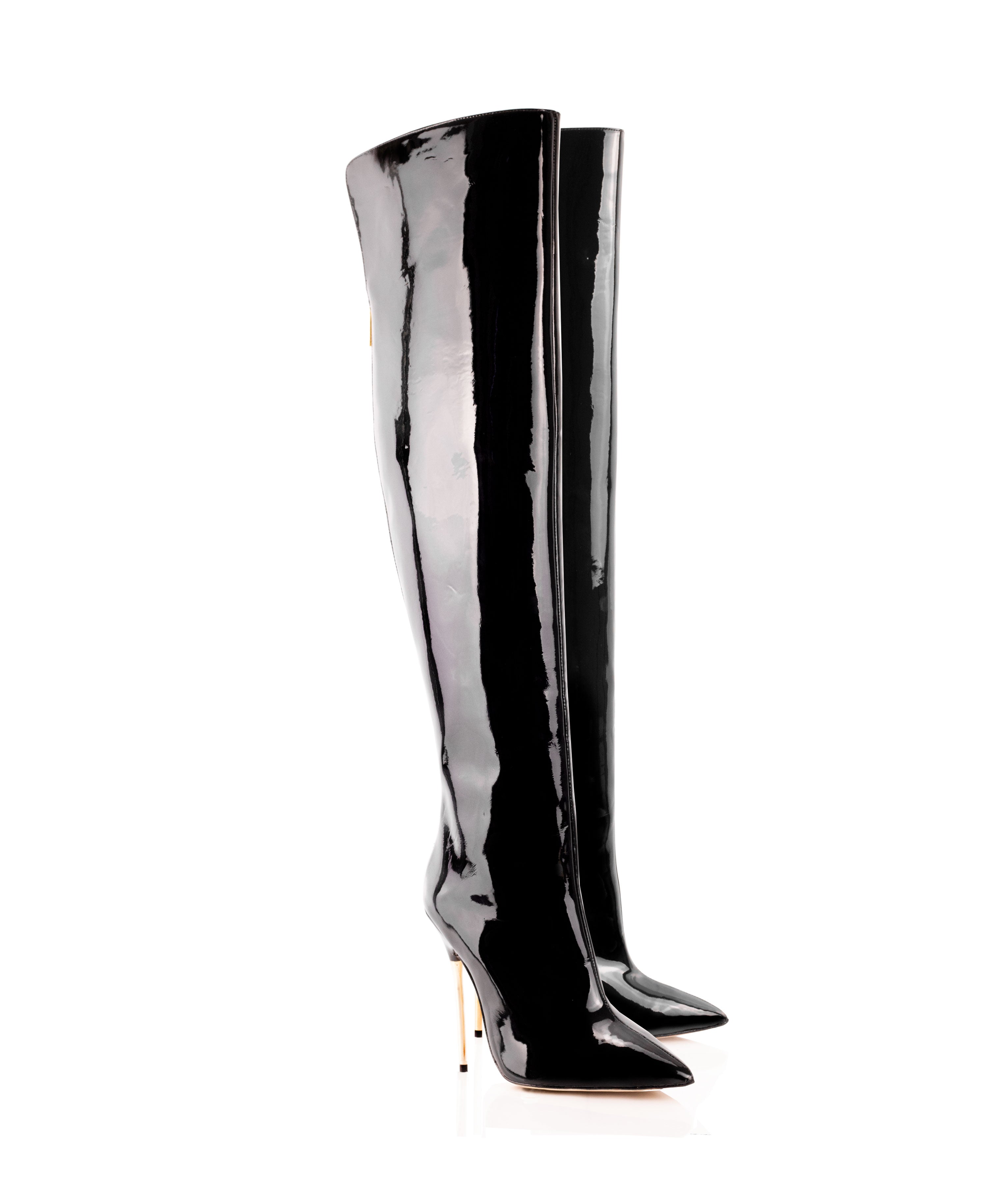 Dania Black Patent · Charlotte Luxury Boots · Luxury High Heel Over Knee Boots · Ada de Angela · Custom Made · Made to measure · Luxury High Heel Thigh High Boots · Boots