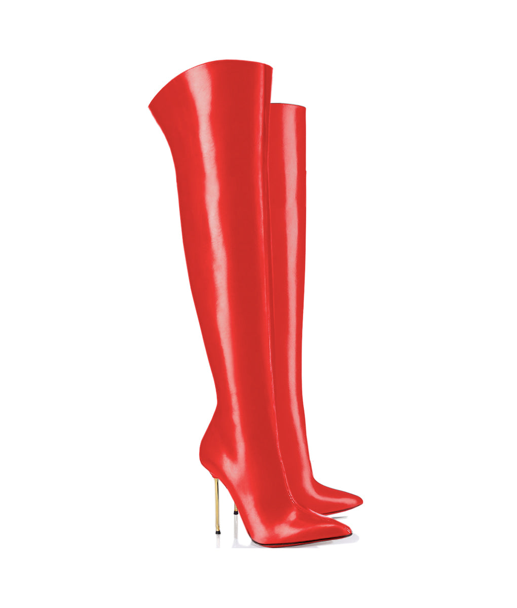 Dania 105 Red · Charlotte Luxury Boots · Luxury High Heel Over Knee Boots · Cq Couture · Custom Made · Made to measure · Luxury High Heel Thigh High Boots · Boots