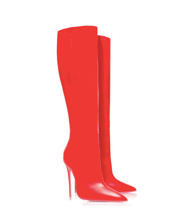 Deneb Red · Charlotte Luxury High Heels Boots · Ada de Angela Shoes · High Heels Boots · Luxury Boots · Knee High Boots · Stiletto · Leather Boots