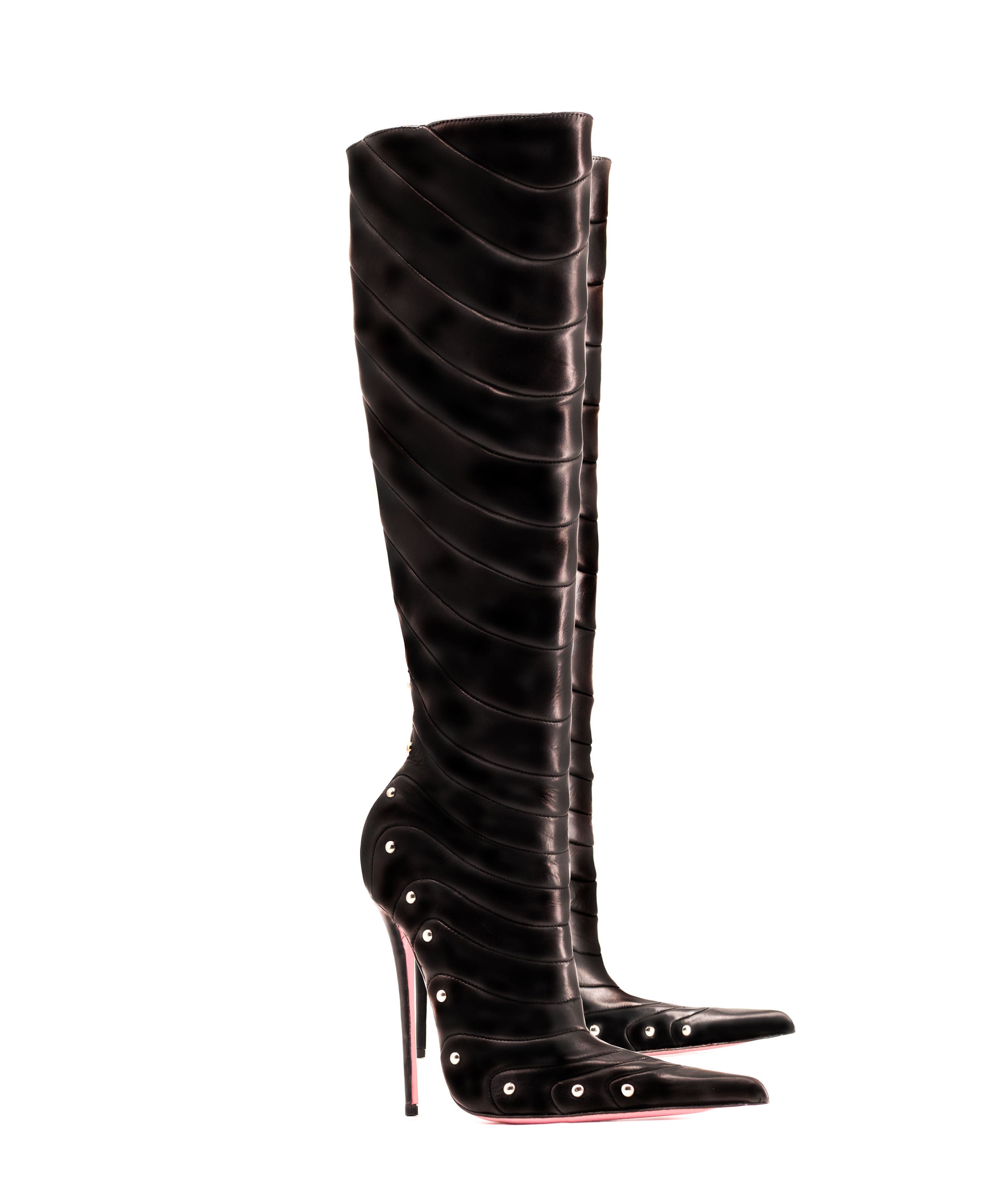 Doolas 125 Black · Charlotte Luxury Boots · Luxury High Heel Pointy Boots · Di Marni - Vicenzo Rossi · Custom made · Made to measure · Luxury Pointy High Heel Boots · Stiletto Boots