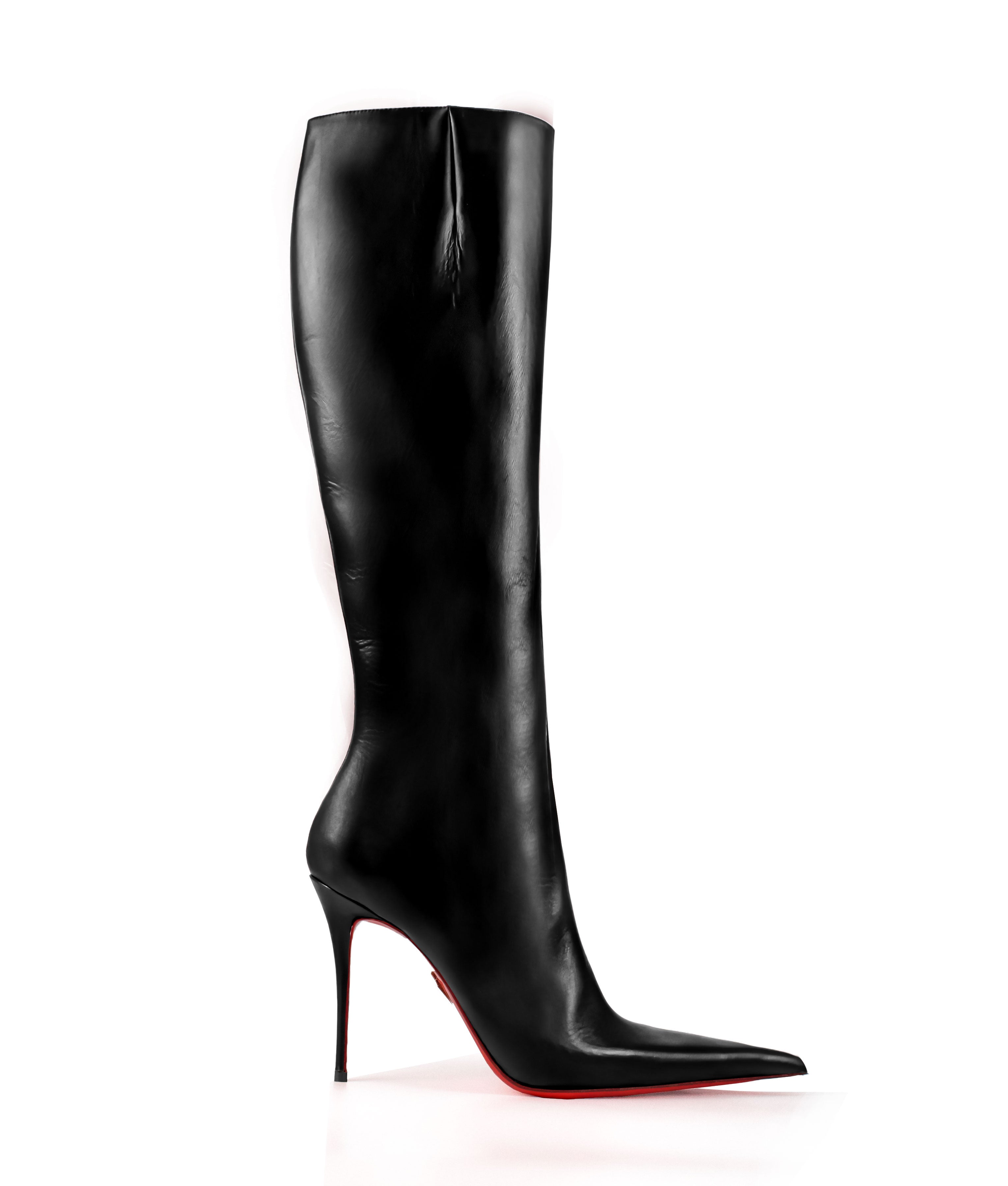 Mizar 100 Black Nappa · Charlotte Luxury High Heels Boots · Ada de Angela Shoes · High Heels Boots · Luxury Boots · Knee High Boots · Stiletto · Leather Boots