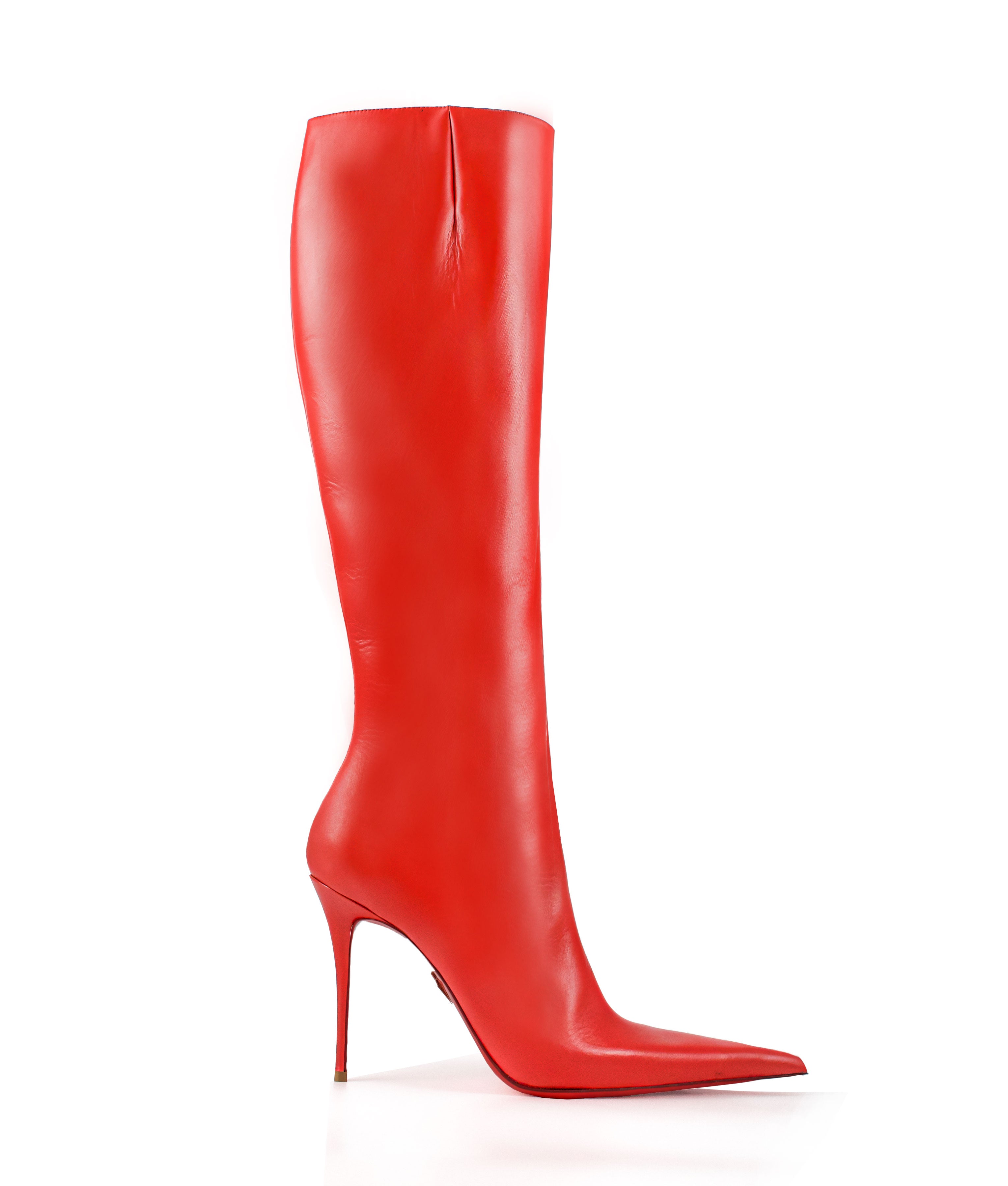 Mizar 100 Red Nappa · Charlotte Luxury High Heels Boots · Ada de Angela Shoes · High Heels Boots · Luxury Boots · Knee High Boots · Stiletto · Leather Boots