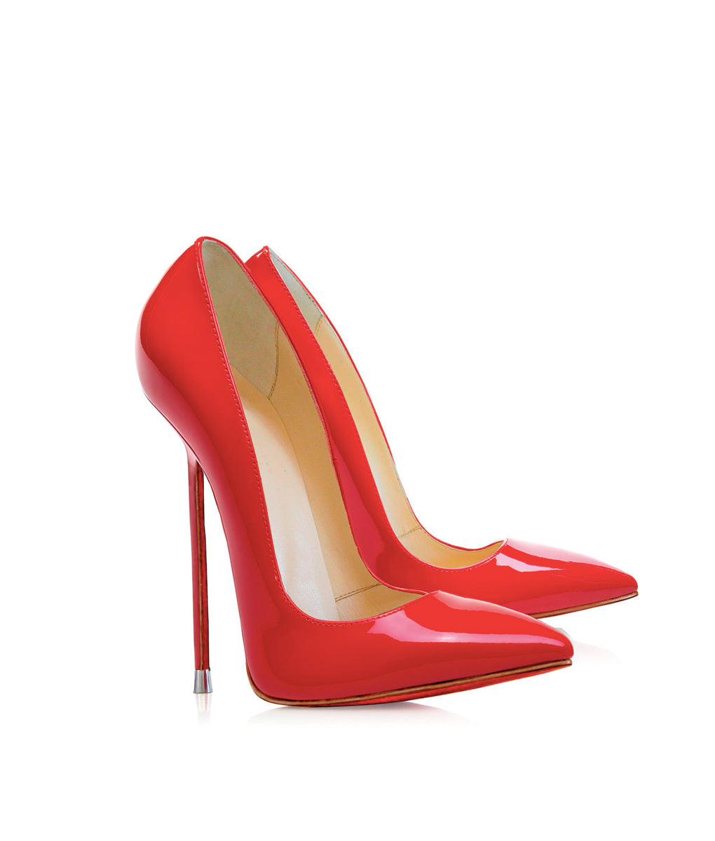 Akhira Red Patent  · Charlotte Luxury Shoes · Luxury High Heel Pumps · Di Marni - Vicenzo Rossi · Custom made · Made to measure · Black Luxury Pumps High Heel Shoes · Stiletto Shoes