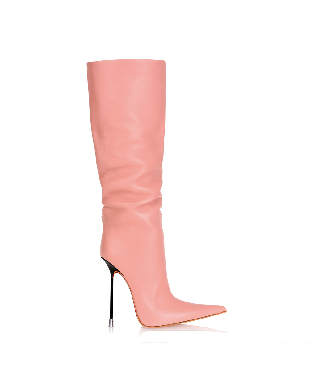 Byshian Pink · Charlotte Luxury Boots · Luxury High Heel Pointy Boots ·  Di Marni · Custom made · Made to measure · Luxury Pointy High Heel Boots · Stiletto Boots