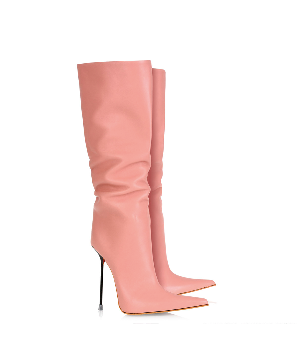 Byshian Pink · Charlotte Luxury Boots · Luxury High Heel Pointy Boots ·  Di Marni · Custom made · Made to measure · Luxury Pointy High Heel Boots · Stiletto Boots