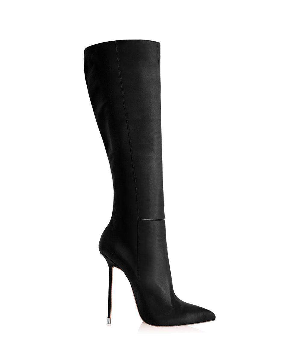 Dali Black · Charlotte Luxury Boots · Luxury High Heel Pointy Boots · Di Marni - Vicenzo Rossi · Custom made · Made to measure · Luxury Pointy High Heel Boots · Stiletto Boots