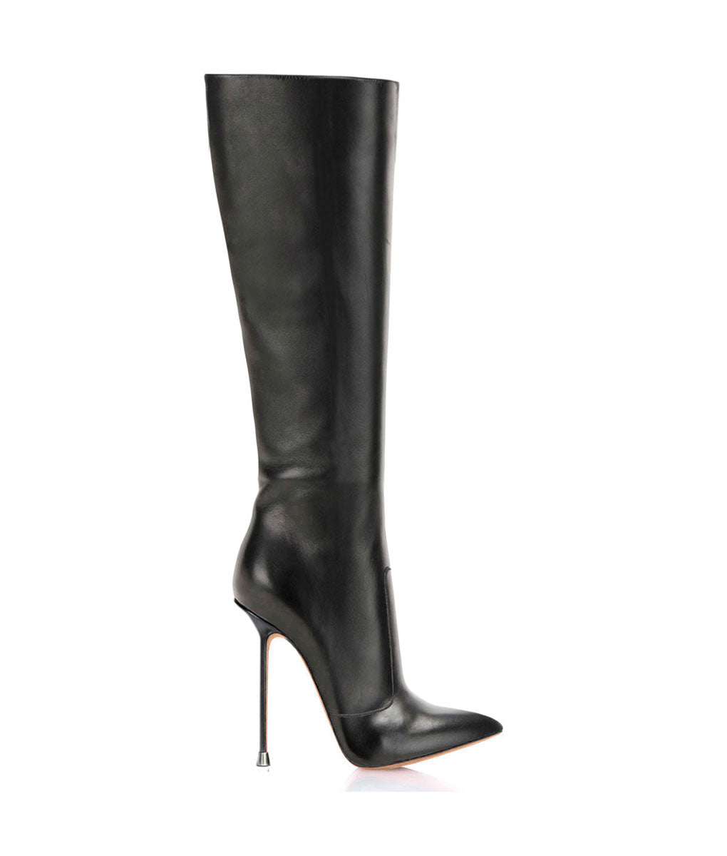 Dorbeon Black  · Charlotte Luxury Boots · Luxury High Heel Pointy Boots · Di Marni - Vicenzo Rossi · Custom made · Made to measure · Luxury Pointy High Heel Boots · Stiletto Boots