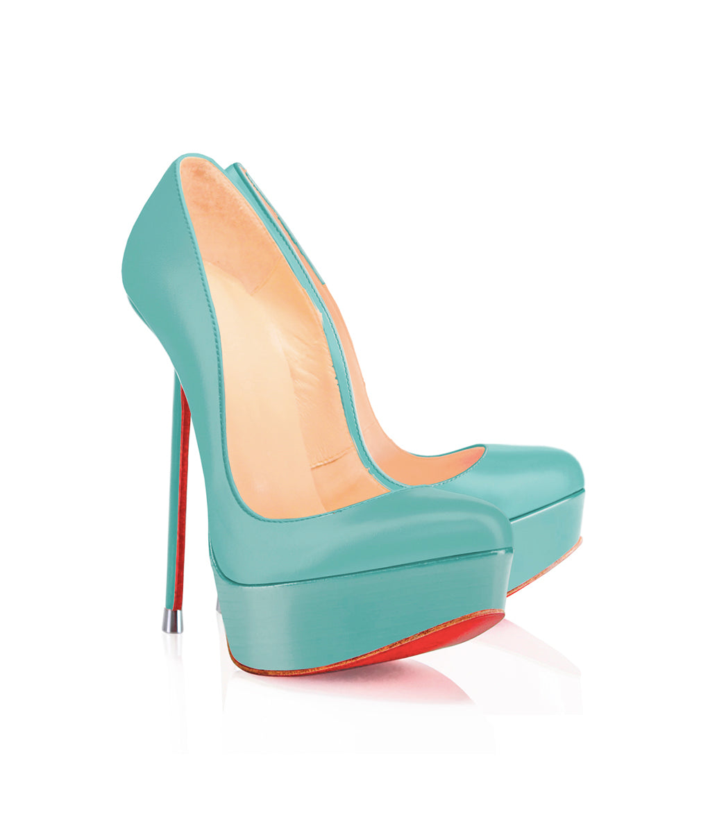 Oxia Aquamarine - Charlotte Luxury Shoes - Luxury High Heel Platform Shoes - Di Marni - Vicenzo Rossi - Custom Made - Made to measure - Luxury Platform High Heel Shoes - Luxury Shoes