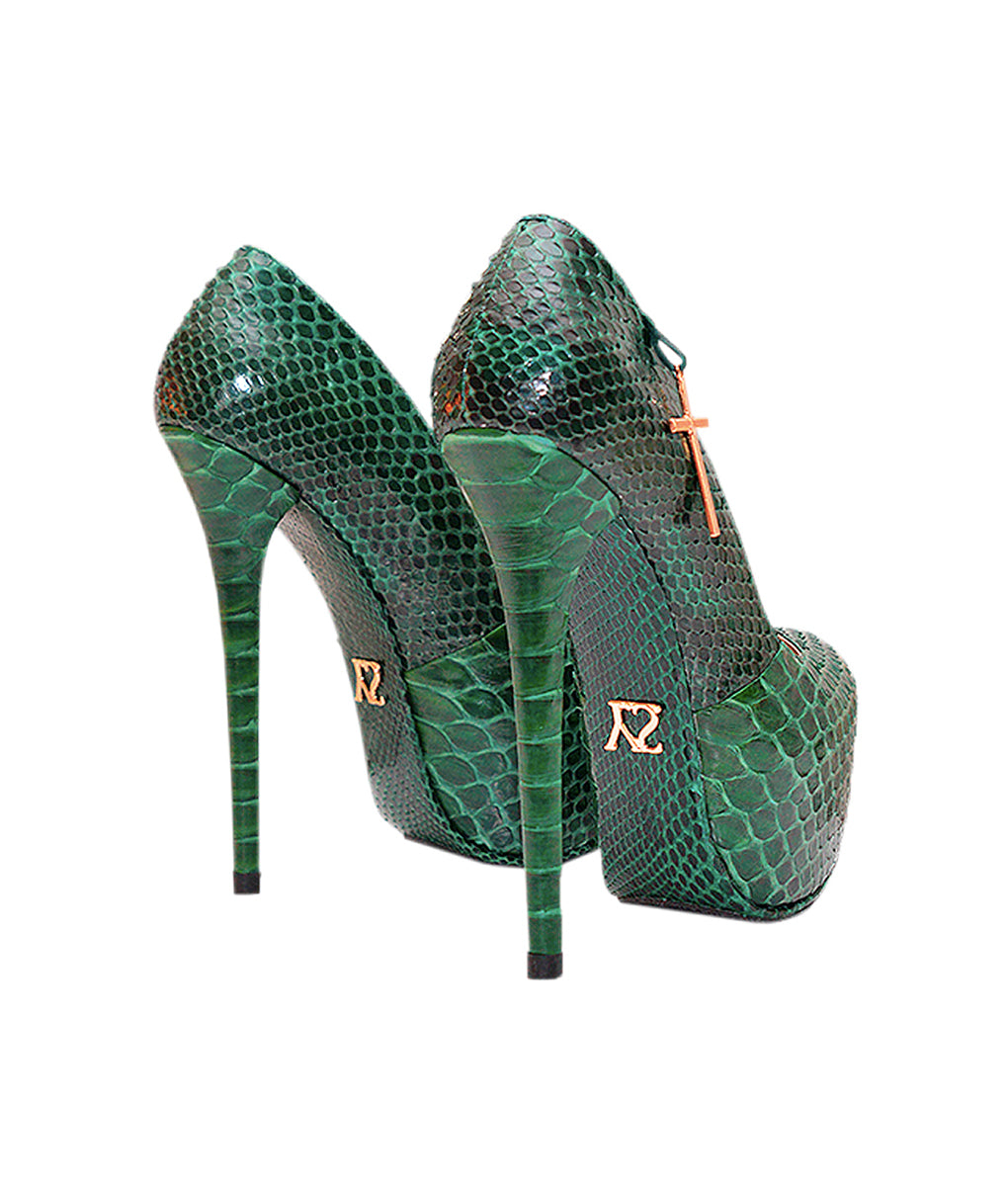 Santorium Green Python · Charlotte Luxury Shoes · Luxury High Heel Platform Shoes · Yarose Shulzhenko · Custom Made · Made to measure · Luxury High Heel Shoes · Shoes