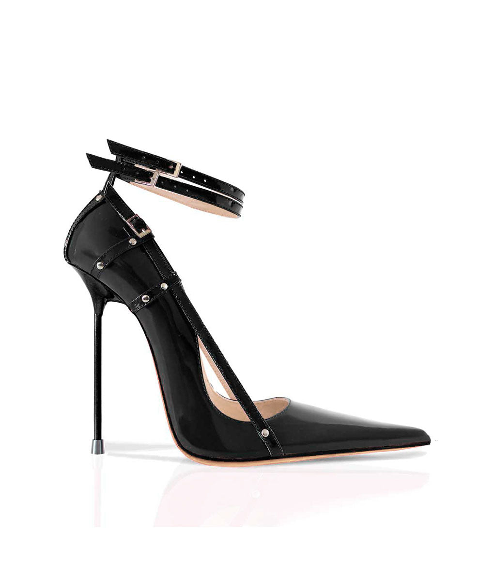 Traze Black Patent · Charlotte Luxury Shoes · Luxury High Heel Pointy · Di Marni - Vicenzo Rossi · Custom made · Made to measure · Black Luxury Pointy High Heel Shoes · Stiletto Shoes