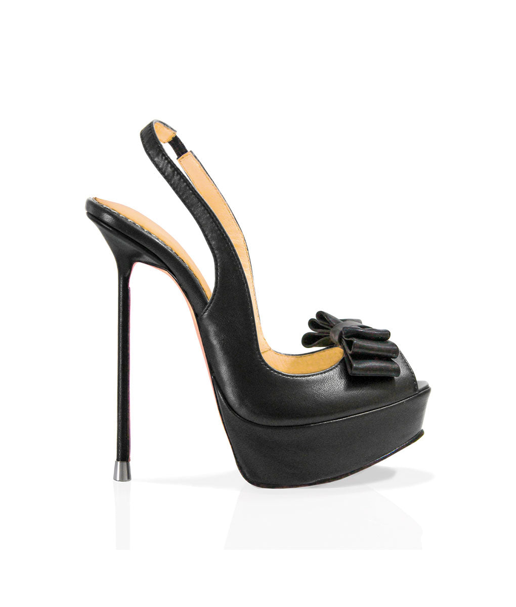 Yanis Black · Charlotte Luxury Shoes · Luxury High Heel Peep Toe Shoes · Di Marni - Vicenzo Rossi · Custom Made · Made to measure · Luxury Peep Toe High Heel Shoes · Luxury Shoes