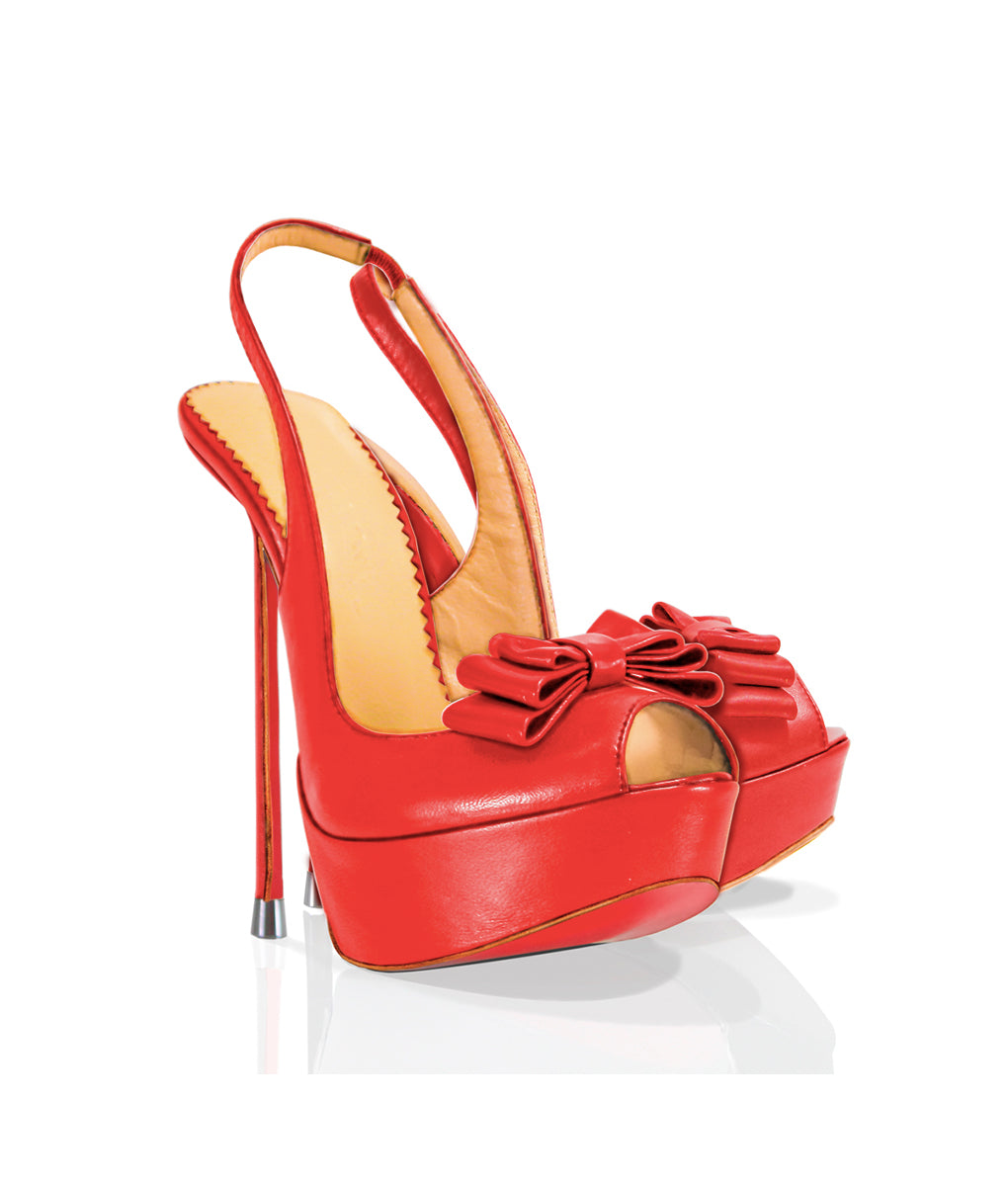 Yanis Red · Charlotte Luxury Shoes · Luxury High Heel Peep Toe Shoes · Di Marni - Vicenzo Rossi · Custom Made · Made to measure · Luxury Peep Toe High Heel Shoes · Luxury Shoes