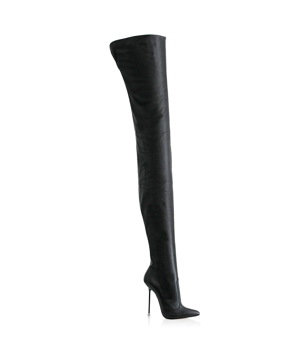 Kyla Black · Charlotte Luxury Boots · Luxury High Heel Pointy Boots · Di Marni - Vicenzo Rossi · Custom made · Made to measure · Luxury Over Knee High Heel Boots · Boots