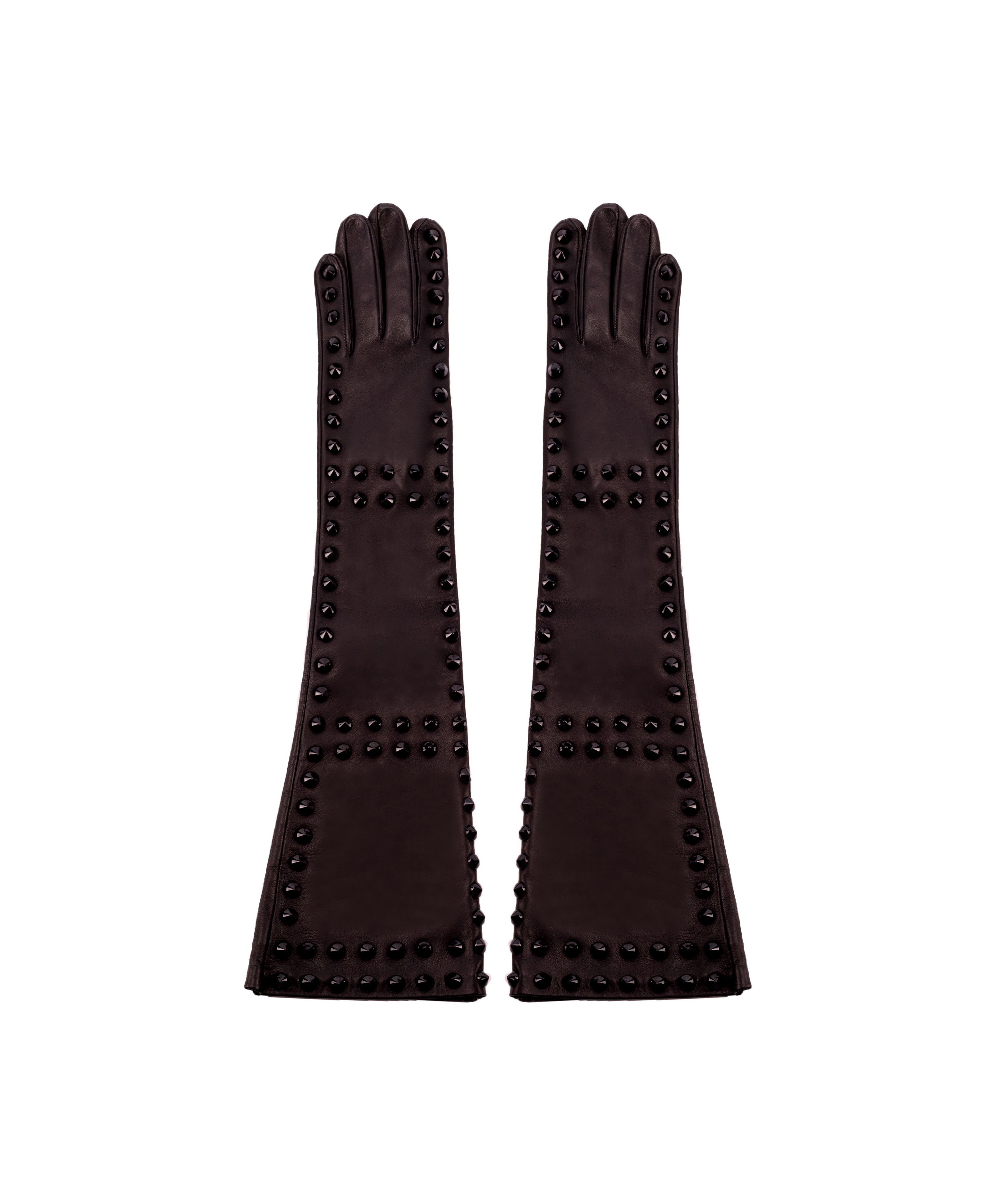 Acrux Black Studs 19" - Long Leather Woman Gloves - Ada de Angela -  Special and fetishism leather long gloves covered with spikes studs. Ready to be your New Favorite Gloves in Your wardrobe - Long Opera Leather Gloves