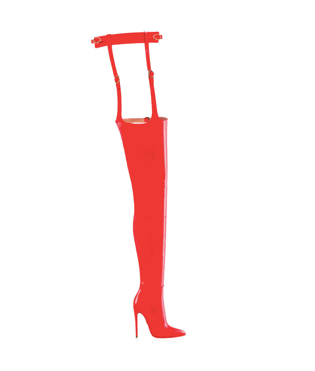 Adaia Red · Charlotte Luxury High Heels Boots · Ada de Angela Boots  · High Heels Boots · Luxury Boots · Thigh High Boots · Stiletto · Leather Boots