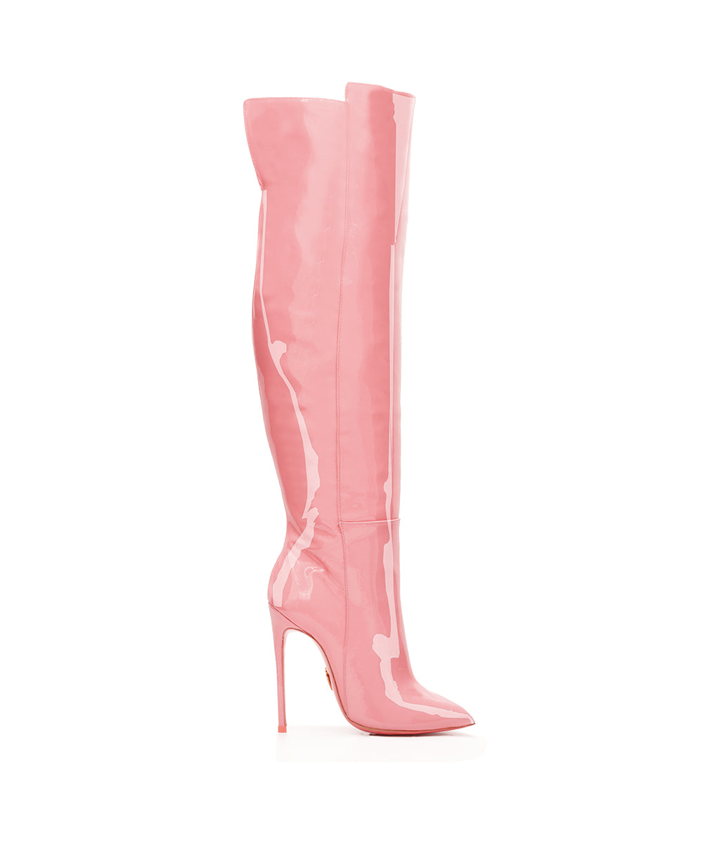 Bessel Pink Patent  · Charlotte Luxury High Heels Boots · Ada de Angela Boots  · High Heels Boots · Luxury Boots · Over Knee Boots · Stiletto · Leather Boots