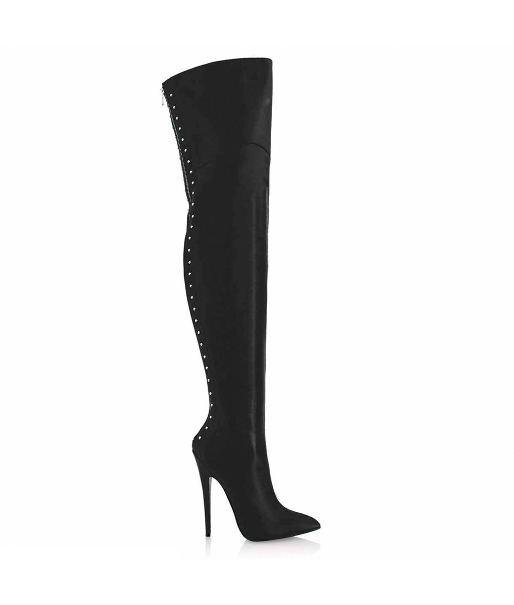 Rea Black · Charlotte Luxury · Luxury High Heels Thigh High Boots · Leather Boots · fetish Boots · Extreme Boots · Italy Boots · CQ Couture Boots