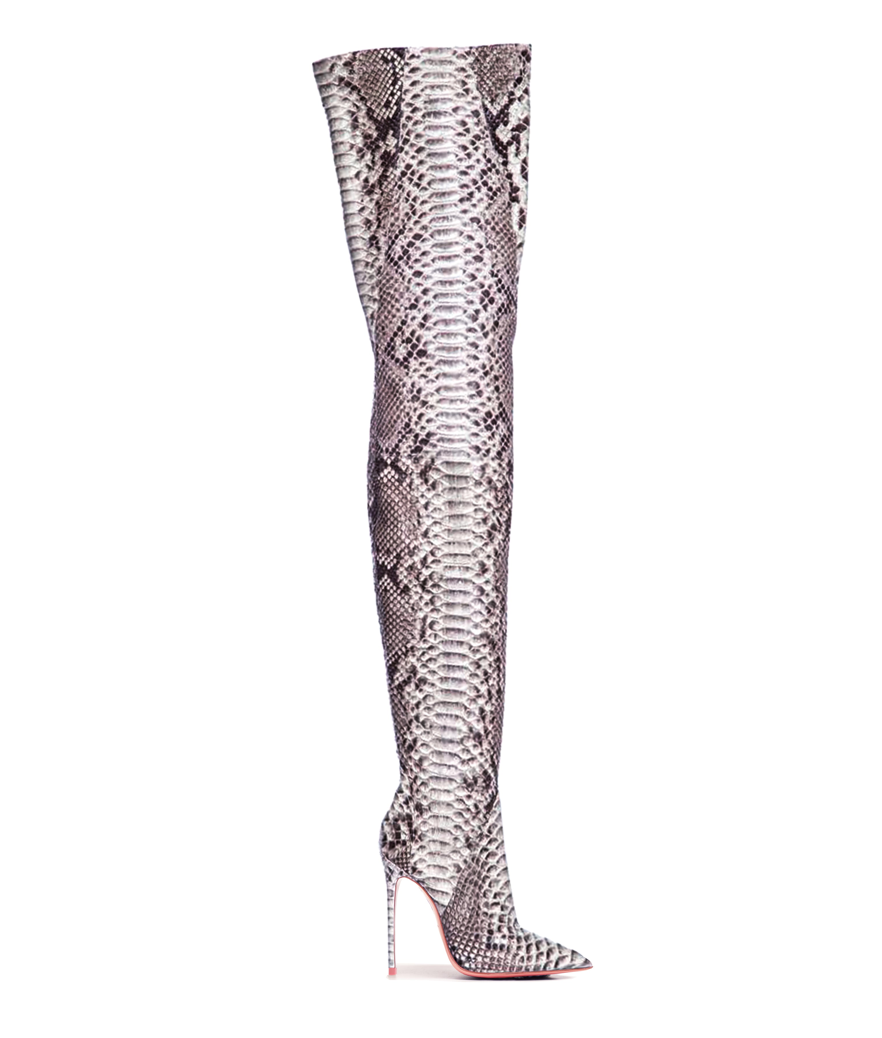 Rigel Natural Python · Charlotte Luxury High Heels Boots · Ada de Angela Boots  · High Heels Boots · Luxury Boots · Thigh High Boots · Stiletto · Leather Boots