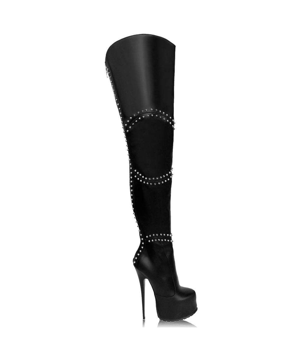 Samarkanta Black · Cq Couture · Charlotte Luxury High Heels Boots · Studs Boots · Luxury High heel Fetish Boots ·  Platform Peep Toe Thigh high Boots · Luxury High Heels Boots made in Italy