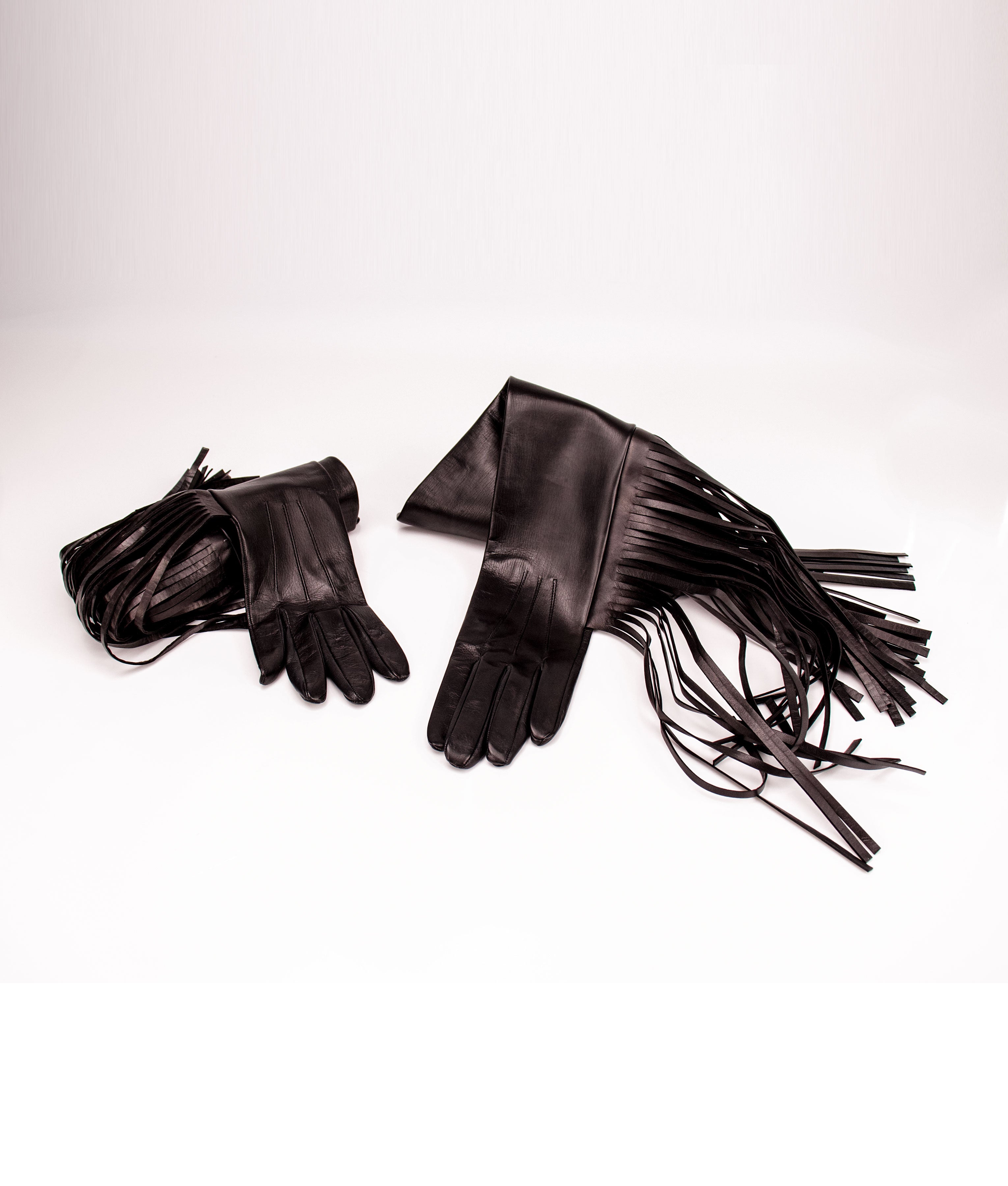 Tarf Black 19 - Opera Long Leather Woman Gloves - Ada de Angela Gloves -  Special and fetishism leather long gloves covered with spikes studs. Ready to be your New Favorite Gloves in Your wardrobe - Long Opera Leather Gloves