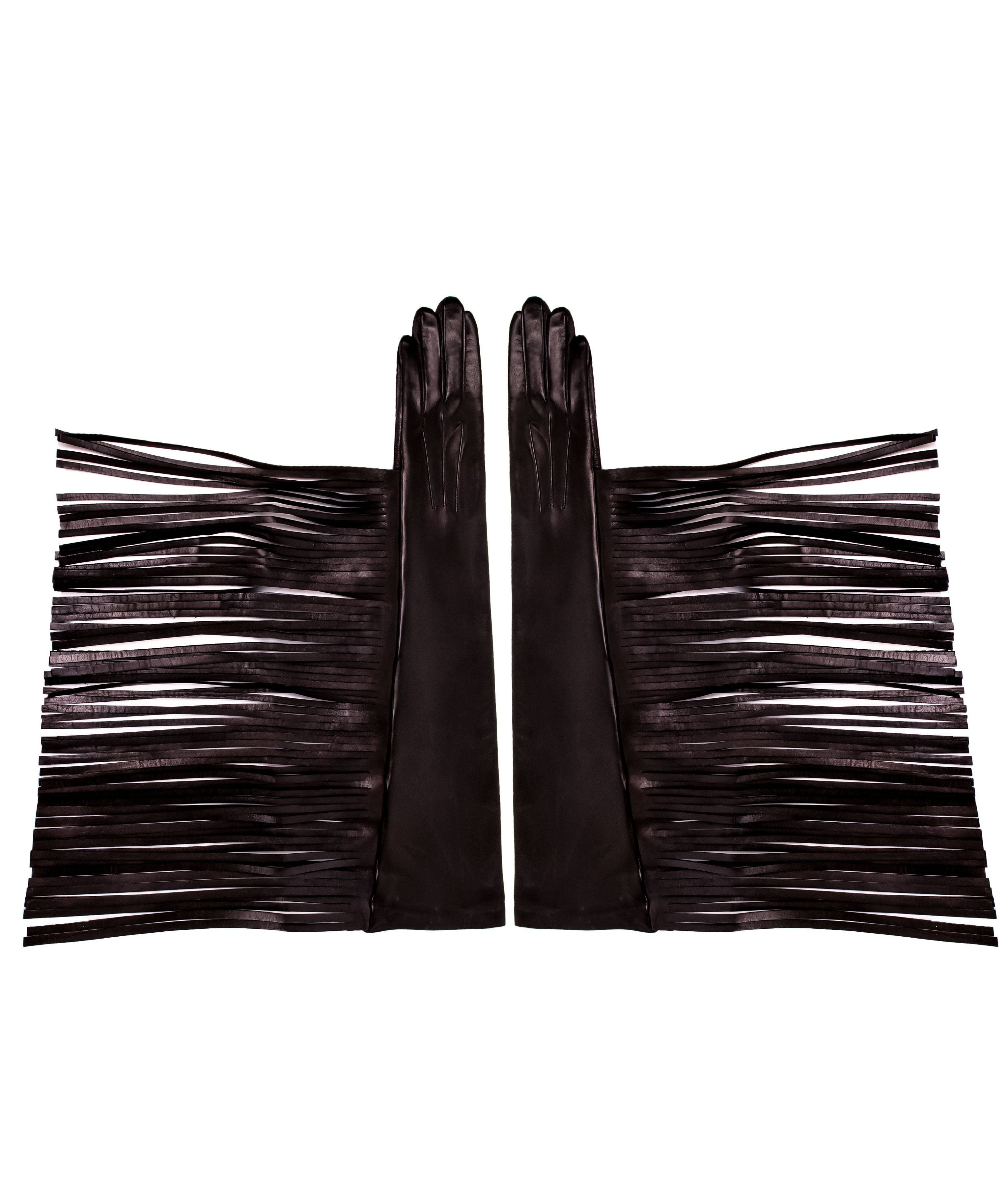 Tarf Black 19 - Opera Long Leather Woman Gloves - Ada de Angela Gloves -  Special and fetishism leather long gloves covered with spikes studs. Ready to be your New Favorite Gloves in Your wardrobe - Long Opera Leather Gloves