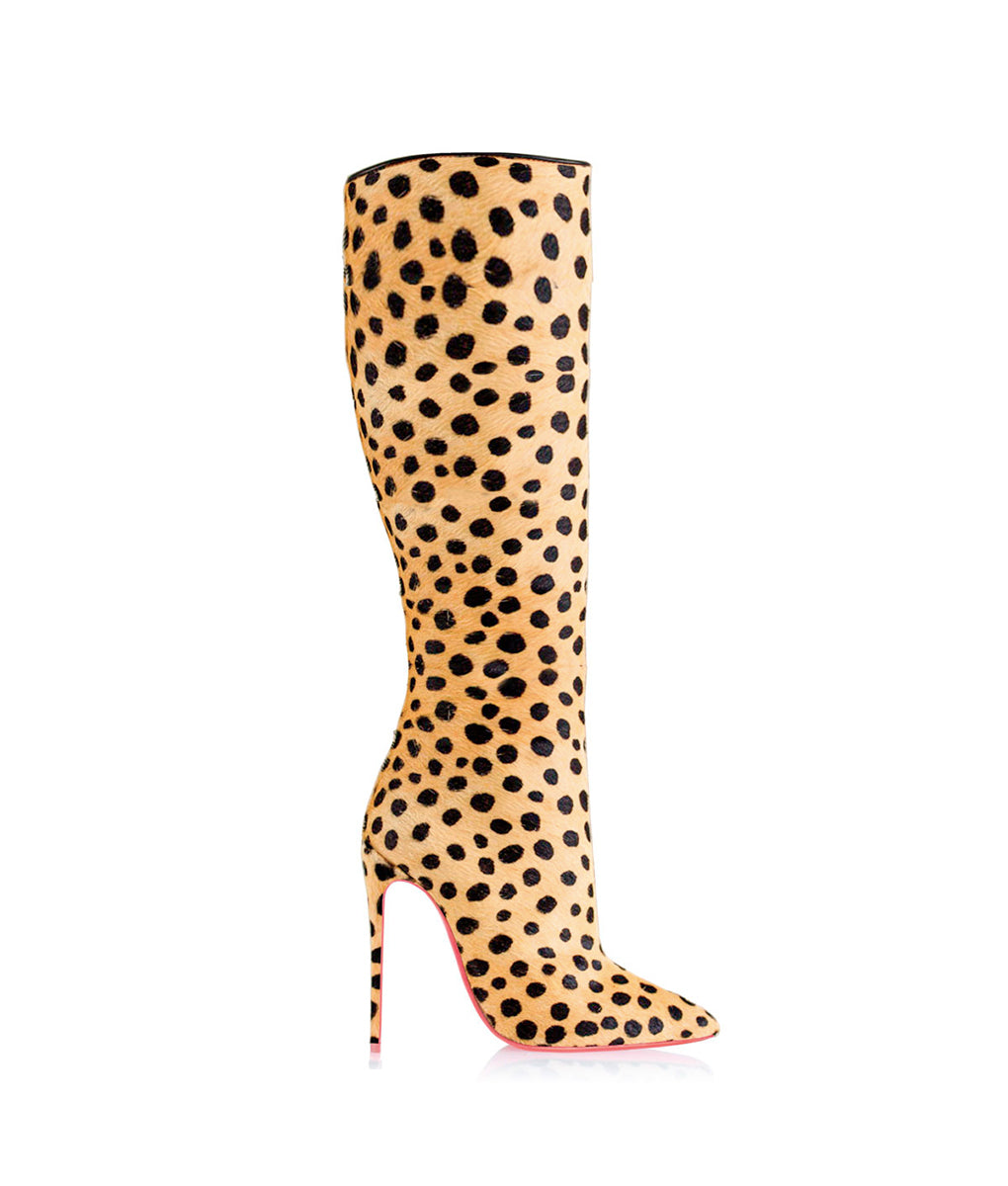 Vega Cheetah Ponny Hair  · Charlotte Luxury High Heels Knee High Boots · Ada de Angela Shoes · High Heels Boots · Luxury Boots · Knee High Boots · Stiletto · Leather Boots