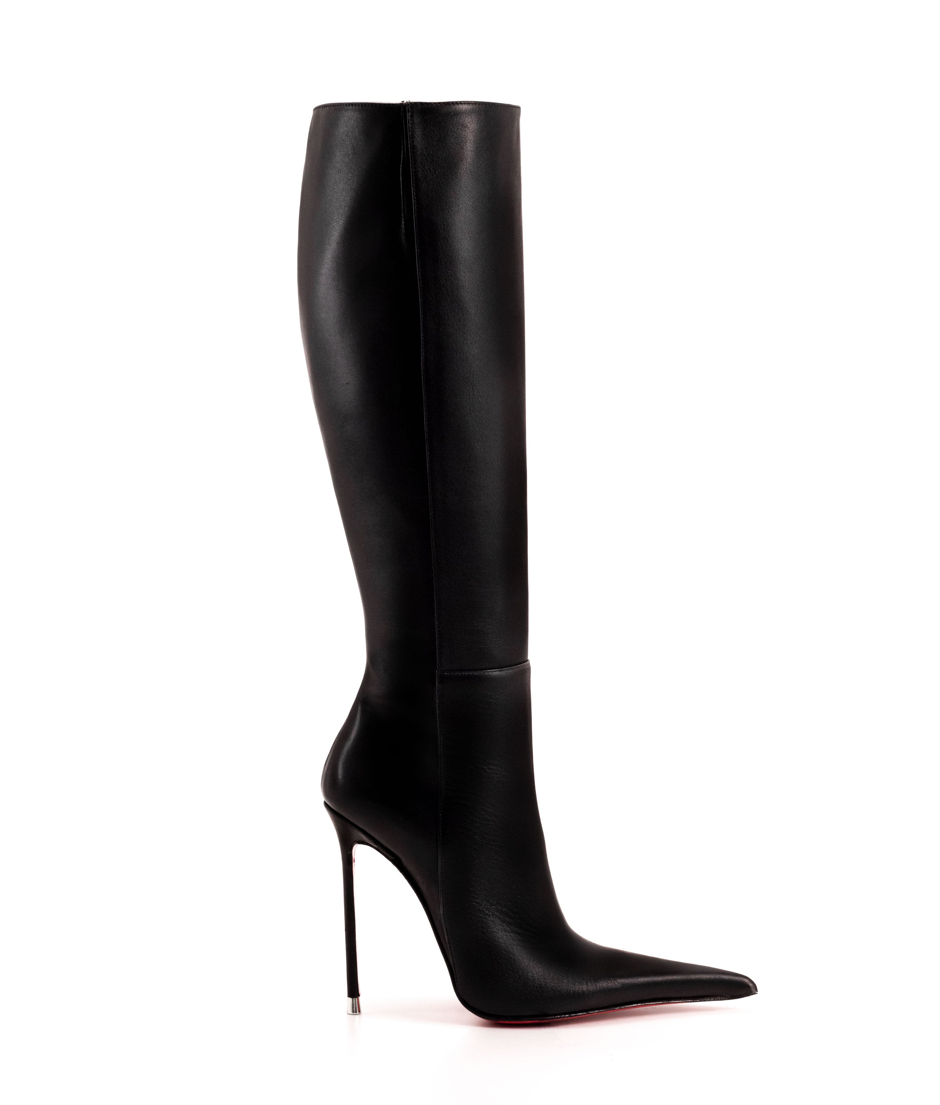 Kasiis 125 Black Nappa · Charlotte Luxury Boots · Luxury Pointy Boots · Luxury High Heel Pointy Boots · Vicenzo Rossi · Custom made · Made to measure · Luxury Pointy High Heel Boots · Stiletto Boots