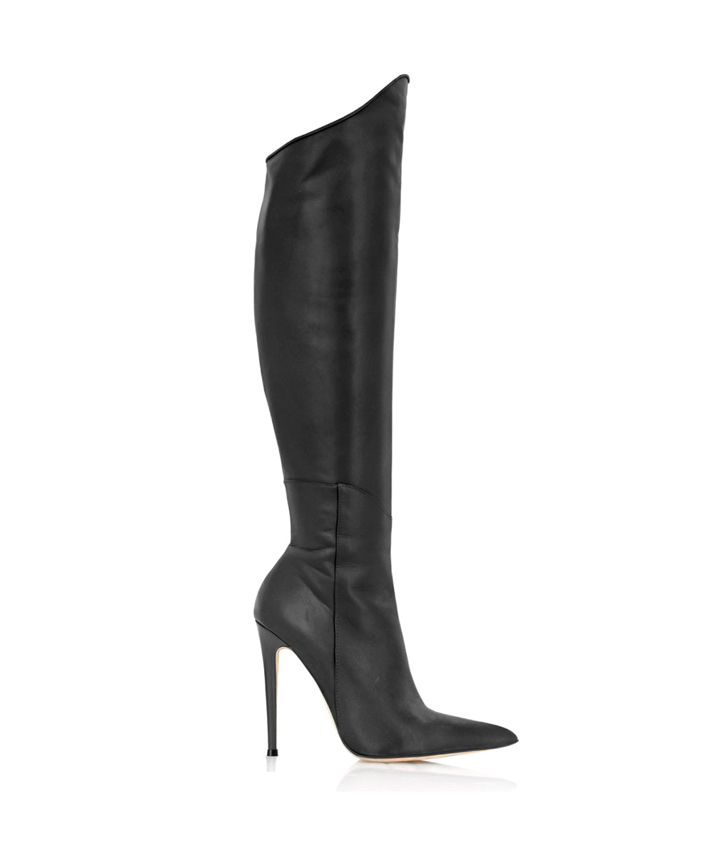 Zyndra Black · Charlotte Luxury Boots · Luxury High Heel Over Knee Boots · Cq Couture · Custom Made · Made to measure · Luxury High Heel Thigh High Boots · Boots